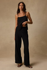 Jayden Black Wide-Leg Trousers