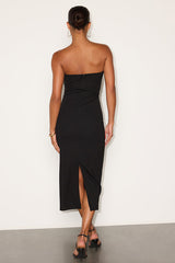 Iniko Black Strapless Bodycon Midi Dress