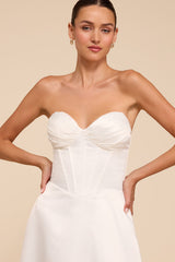 Gwen White Satin Bustier Wedding Dress