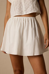 Sasha Ivory Cotton Skater Mini Skirt