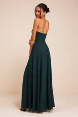 Remember This Moment Emerald Rhinestone Strapless Maxi Dress