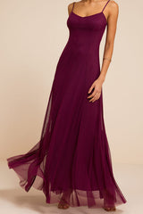 Atori Plum Mesh Sleeveless Maxi Dress