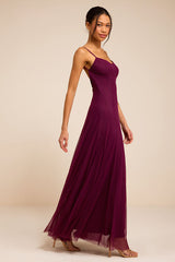 Atori Plum Mesh Sleeveless Maxi Dress
