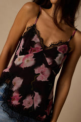 Dulsia Black Multi Floral Lace Cami Top