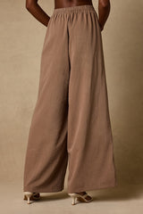 Cooper Light Brown Wide-Leg Pants