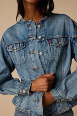 Sculpted Trucker Medium Wash Denim Jacket