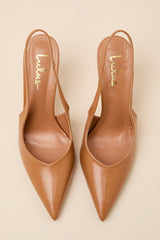 Lonnie Tan Pointed-Toe Slingback Pumps