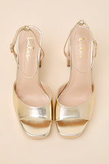 Krissy Gold Ankle Strap Platform Sandals