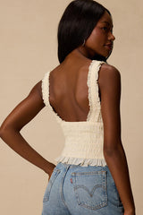 Kathryn Ivory Cropped Tank Top