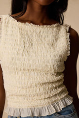 Kathryn Ivory Cropped Tank Top