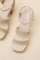 Alessia Beige Raffia Platform High Heel Sandals