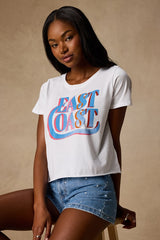 East Coast White Short Sleeve Graphic Tee