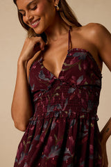 Helene Mauve Purple Floral Print Midi Dress