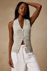 Teresa Heather Grey Halter Sweater Top
