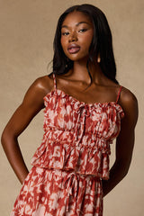 Aleni Rust Floral Print Cami Top