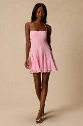 Sophrina Pink Halter Mini Dress