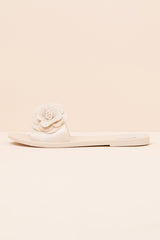 Babe Petals Beige Slide Sandals