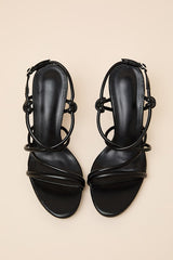 Inari Black Strappy Slingback High Heel Sandals