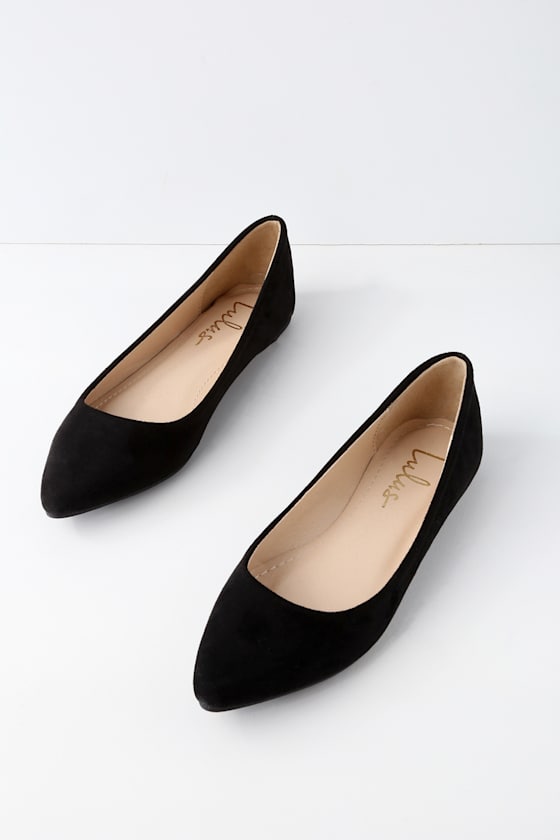Holly Black Suede Flats