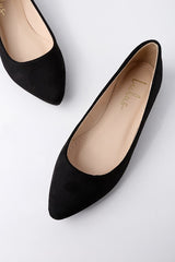 Holly Black Suede Flats