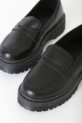 Maysie Black Flatform Loafers