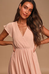 Lost in the Moment Blush Maxi Dress