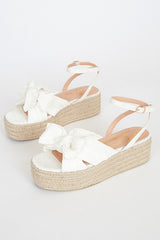 Rayanna White Espadrille Platform Sandals