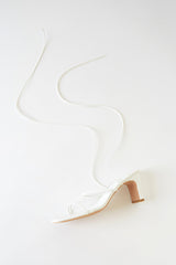 Aliah White Lace-Up High Heel Sandals
