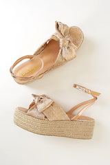 Rayanna Rose Gold Espadrille Platform Sandals