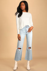 Verla Ivory Dolman Sleeve Sweater Top
