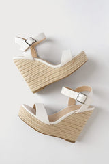 Beachy Dreams White Espadrille Wedges