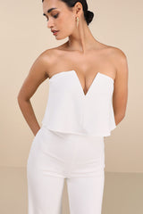 Power of Love White Strapless Jumpsuit
