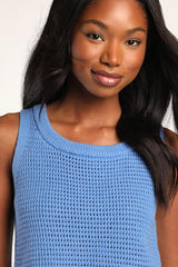 Get The Look Periwinkle Loose Knit Sweater Tank Top