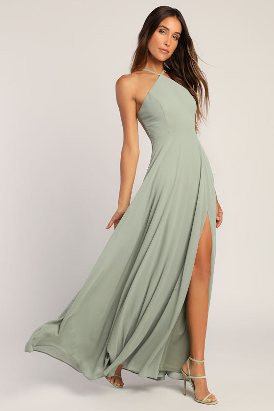 Absolutely Breathtaking Sage Brush Maxi Dress