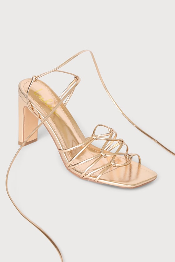 Millvie Rose Gold Lace-Up High Heel Sandals