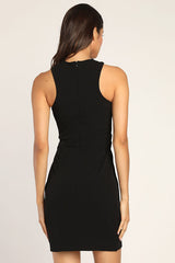 Headed to Cocktail Hour Black Halter Tulip Mini Dress