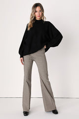 Cozy Perfection Black Dolman Sleeve Sweater Top