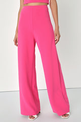 Amor and Beyond Hot Pink One-Shoulder Two-Piece Jumpsuit