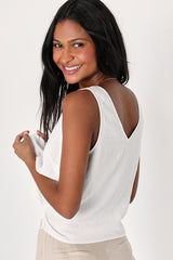 Summer Spirit White Cotton Tank Top
