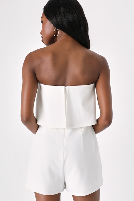 Power of Love White Strapless Romper