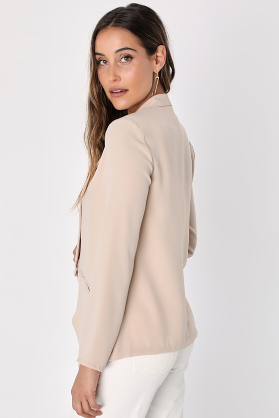 Miss Punctuality Taupe Lightweight Blazer
