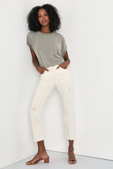 Cool Instincts Light Olive Green Short Sleeve Top