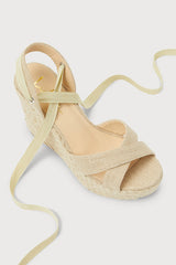 Esme Natural Lace-Up Espadrille Wedges