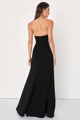 Passionate Admiration Black Strapless Bustier Maxi Dress
