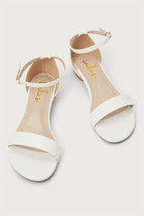 Romay White Pearl Ankle Strap Sandals