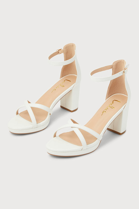 Dale White Platform Ankle Strap Low Heel Sandals