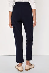 Kick It Navy Blue High-Waisted Trouser Pants