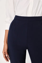 Kick It Navy Blue High-Waisted Trouser Pants