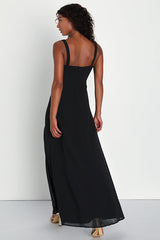 Remarkable Arrival Black Sleeveless Maxi Dress