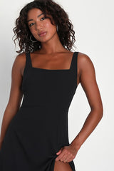 Remarkable Arrival Black Sleeveless Maxi Dress